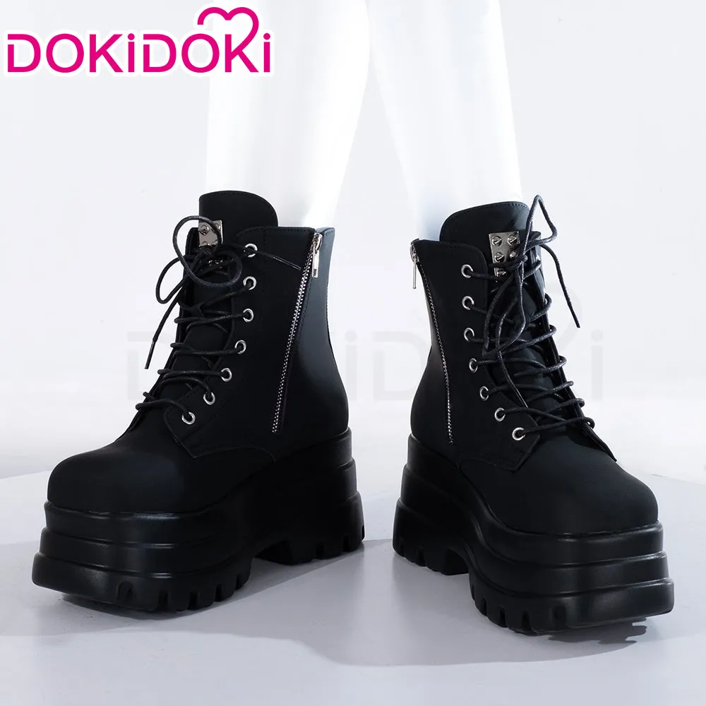 【In Stock】DokiDoki Height Increasing Shoes / Elevator Shoes Martin Boots Black White
