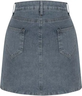 Jean Skorts for Women Denim 2025 Trendy High Waisted Stretchy Mini Skort Solid Color Tight Fitted Summer Skirt Shorts