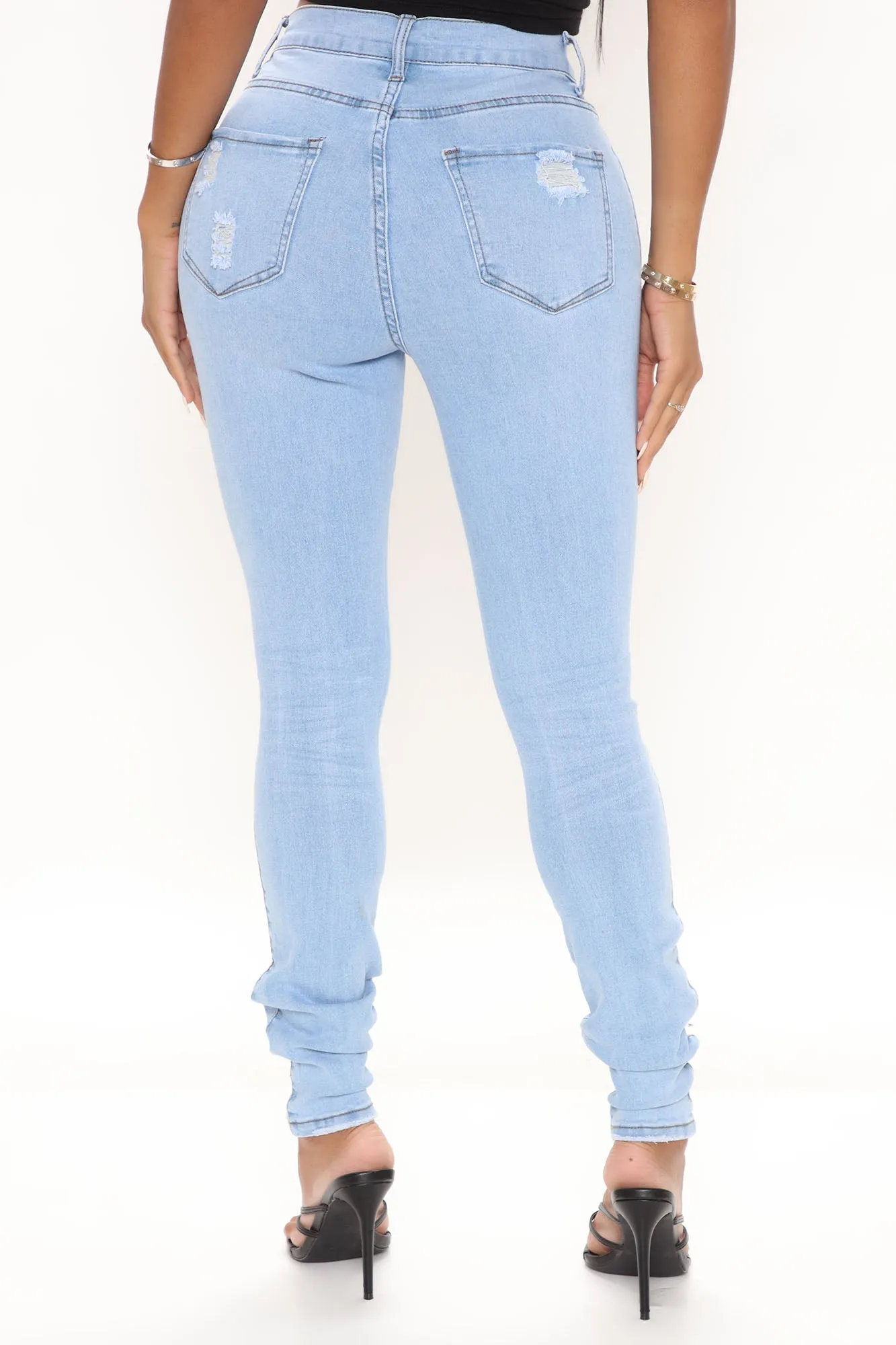 KittenAlarm - A Little Bit Of Love Ripped Skinny Jeans - Light Blue Wash