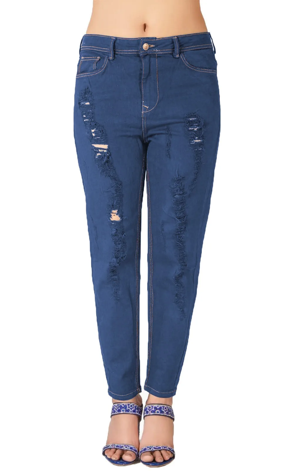 Ladies Ripped Stretch Jeans - 5/10/20 Pack