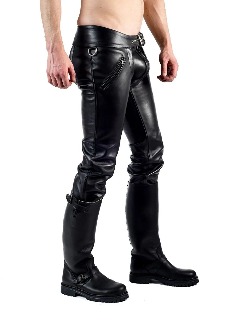 Leather Convertible Chaps Pants Adult