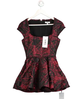 LOBA Alana Mini Dress With Attached Underwear In Black & Red UK XS