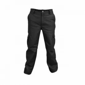 Mens Black Leather 6 Pockets Cargo Pants Jeans Fully Lined - Cargo2-Blk