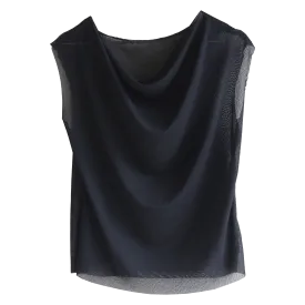 Mesh Cowl Neck Blouse
