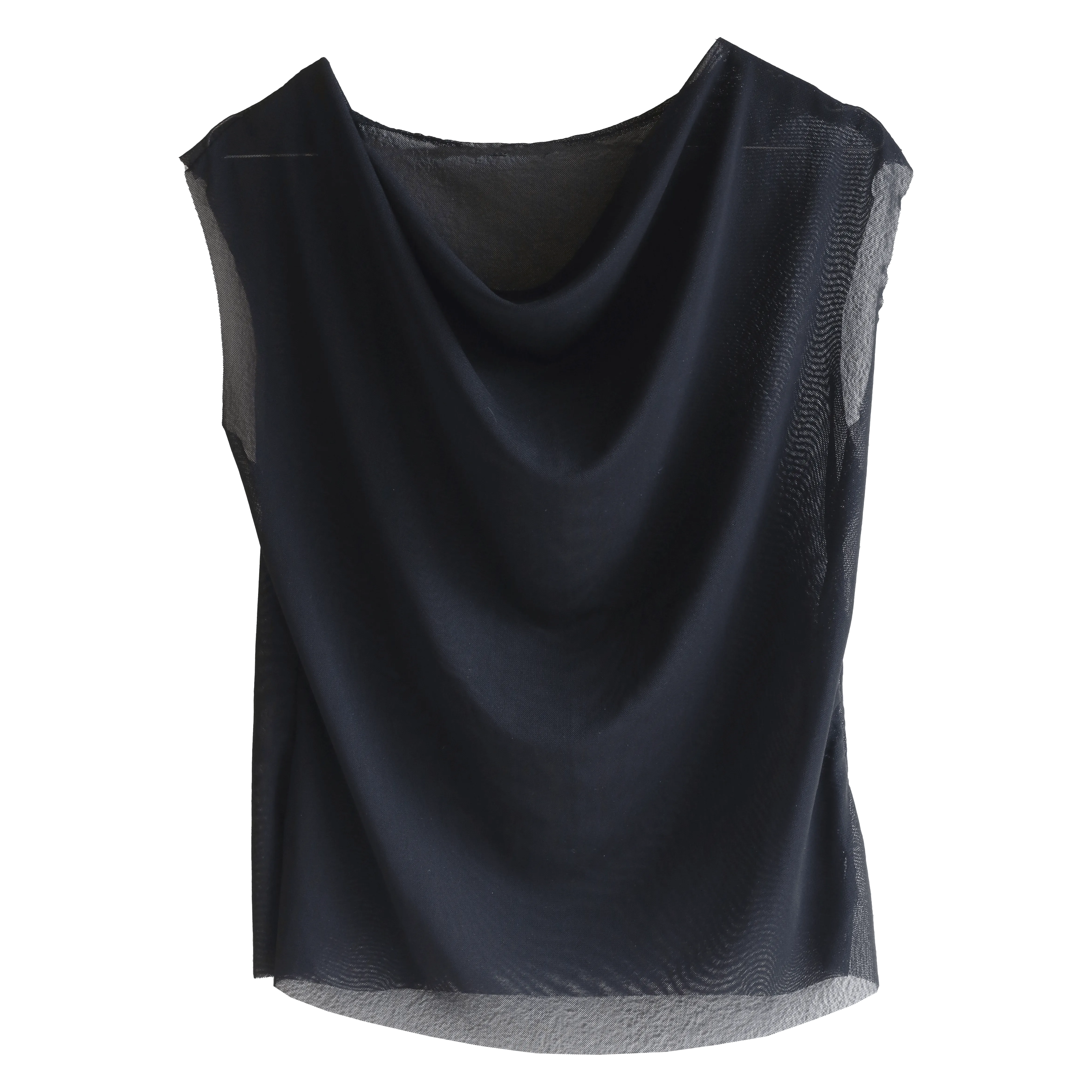 Mesh Cowl Neck Blouse