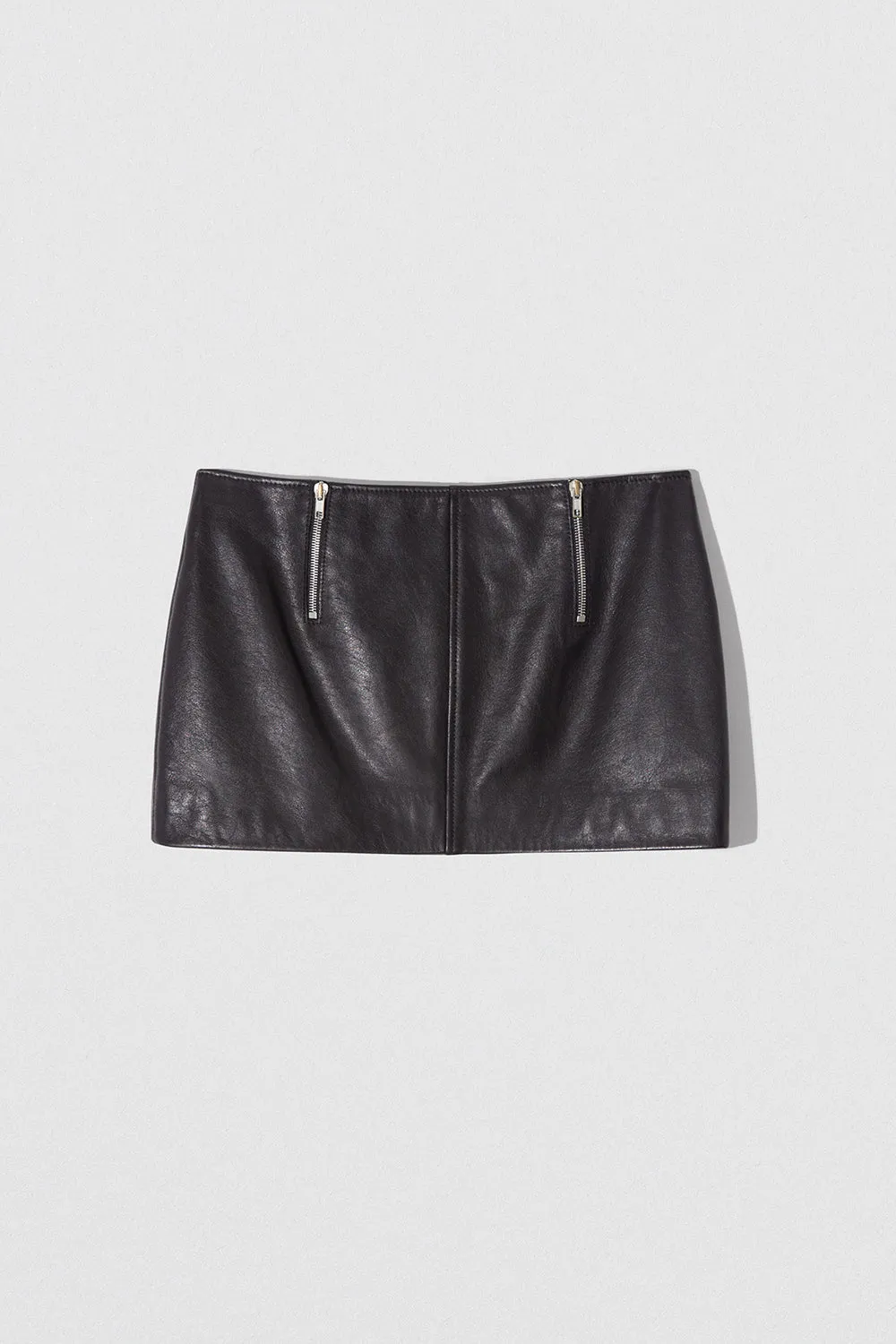 Milena Mini Skirt Black Calf Nappa Leather