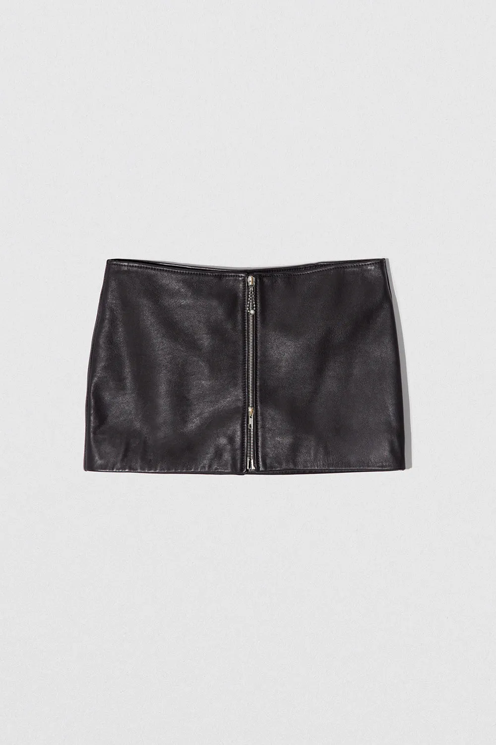 Milena Mini Skirt Black Calf Nappa Leather