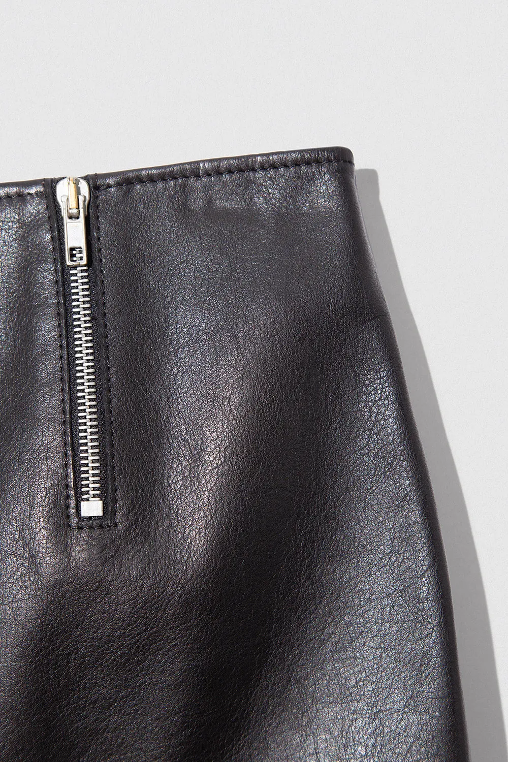 Milena Mini Skirt Black Calf Nappa Leather