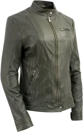 Milwaukee Leather Vintage SFL2811 Women's Black Zipper Front Motorcycle Casual Fashion Leather Jacket