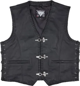 Modeka Badlands motorcycle leather vest, black