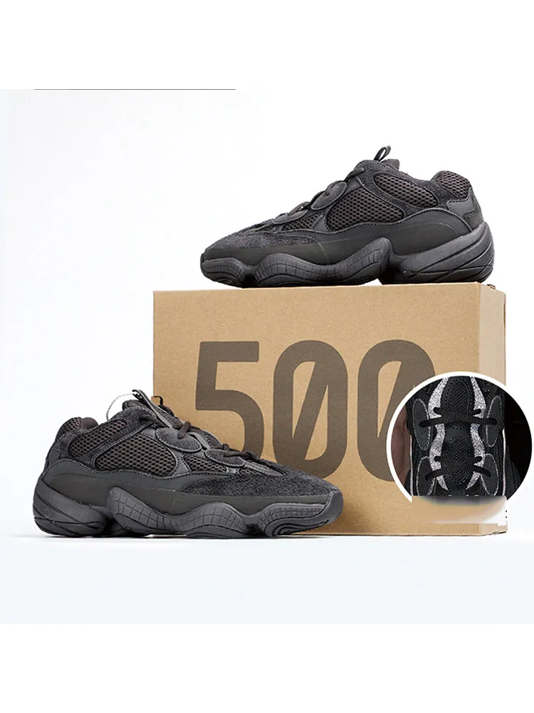OEYES Ventilate Thick-Soled Sports Clunky Type Sneakers Black