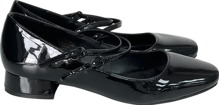 Primark Black Patent Leather Mary Jane Shoes With A Low Block Heel And A Strap Across The Instep UK 7 EU 40 👠