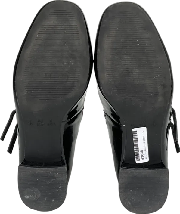 Primark Black Patent Leather Mary Jane Shoes With A Low Block Heel And A Strap Across The Instep UK 7 EU 40 👠