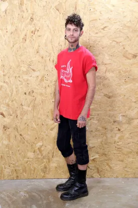 Red Salmon Print Tee