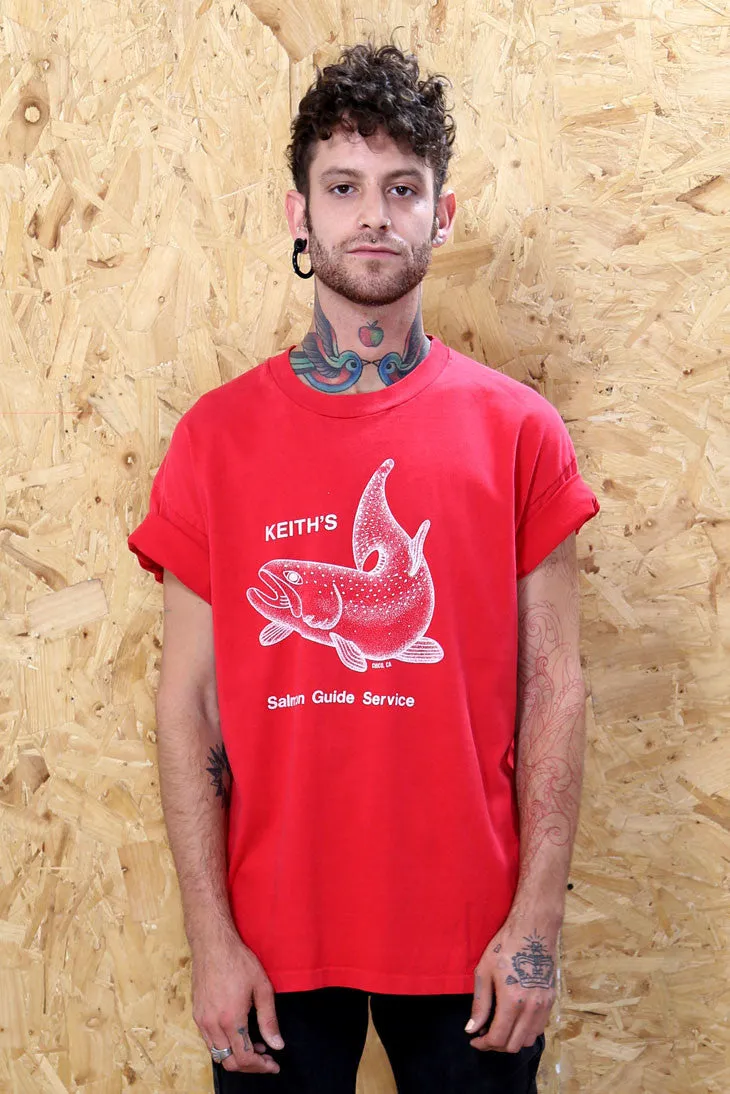 Red Salmon Print Tee