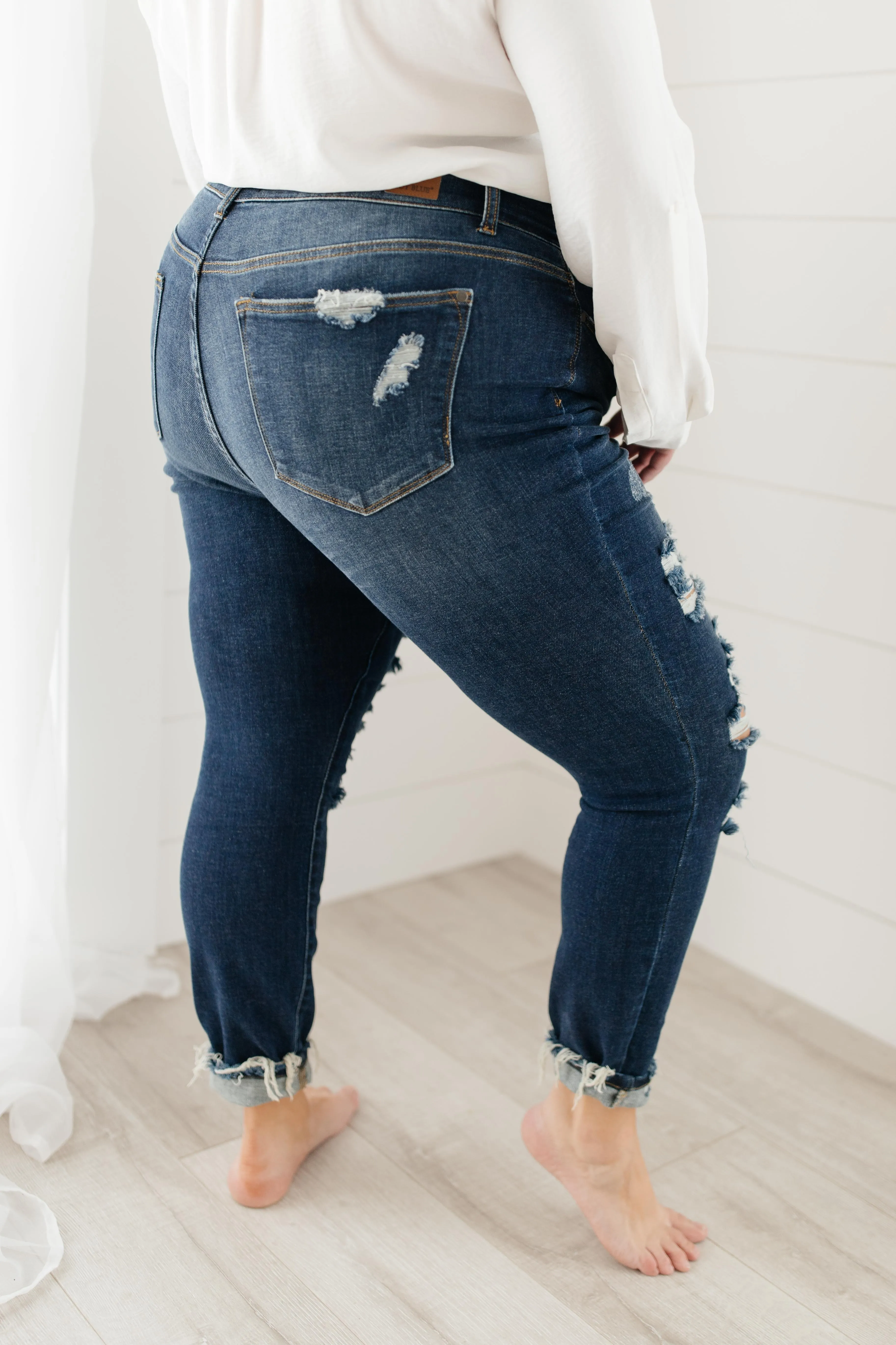 Ripped and Torn Dark Wash Jeans