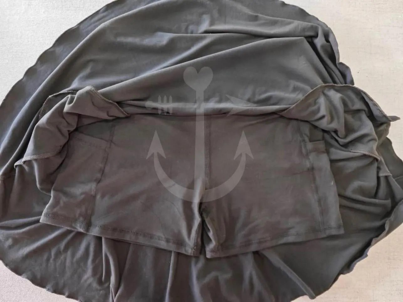 S & 3X ONLY Anchored Arrows Skort in solid black