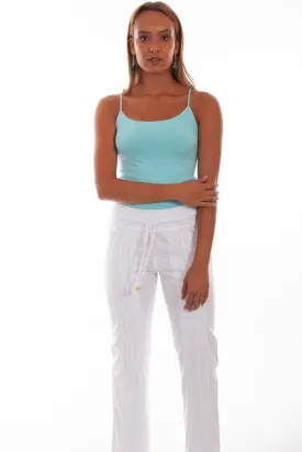 Scully Womens White 100% Cotton Crochet Pants