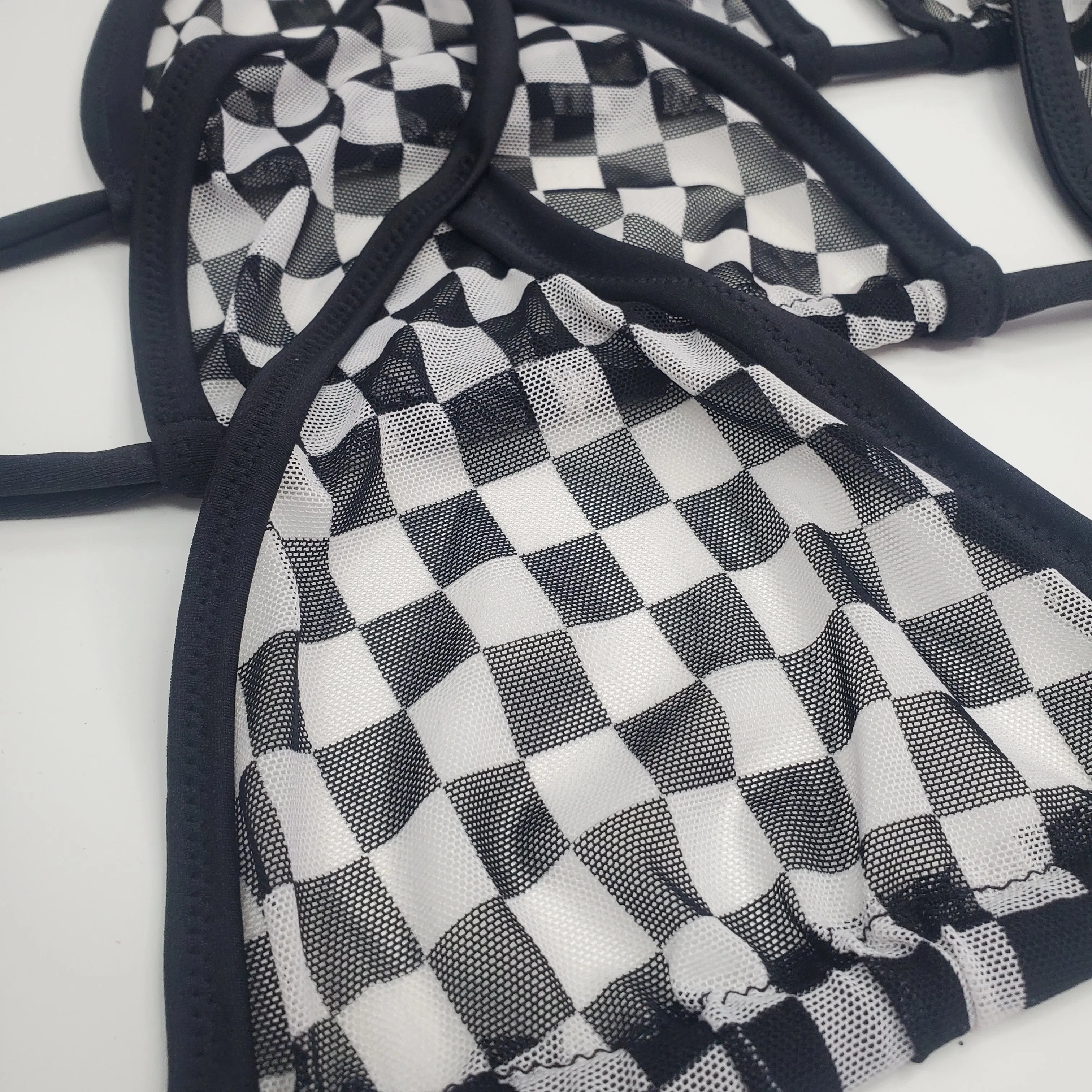 Sheer Fun Checked Out Triangle Top Sample
