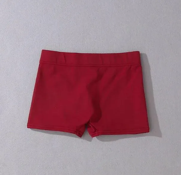 Solid Color Elastic Waist Tight Shorts