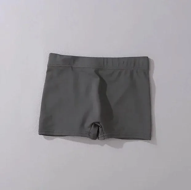 Solid Color Elastic Waist Tight Shorts