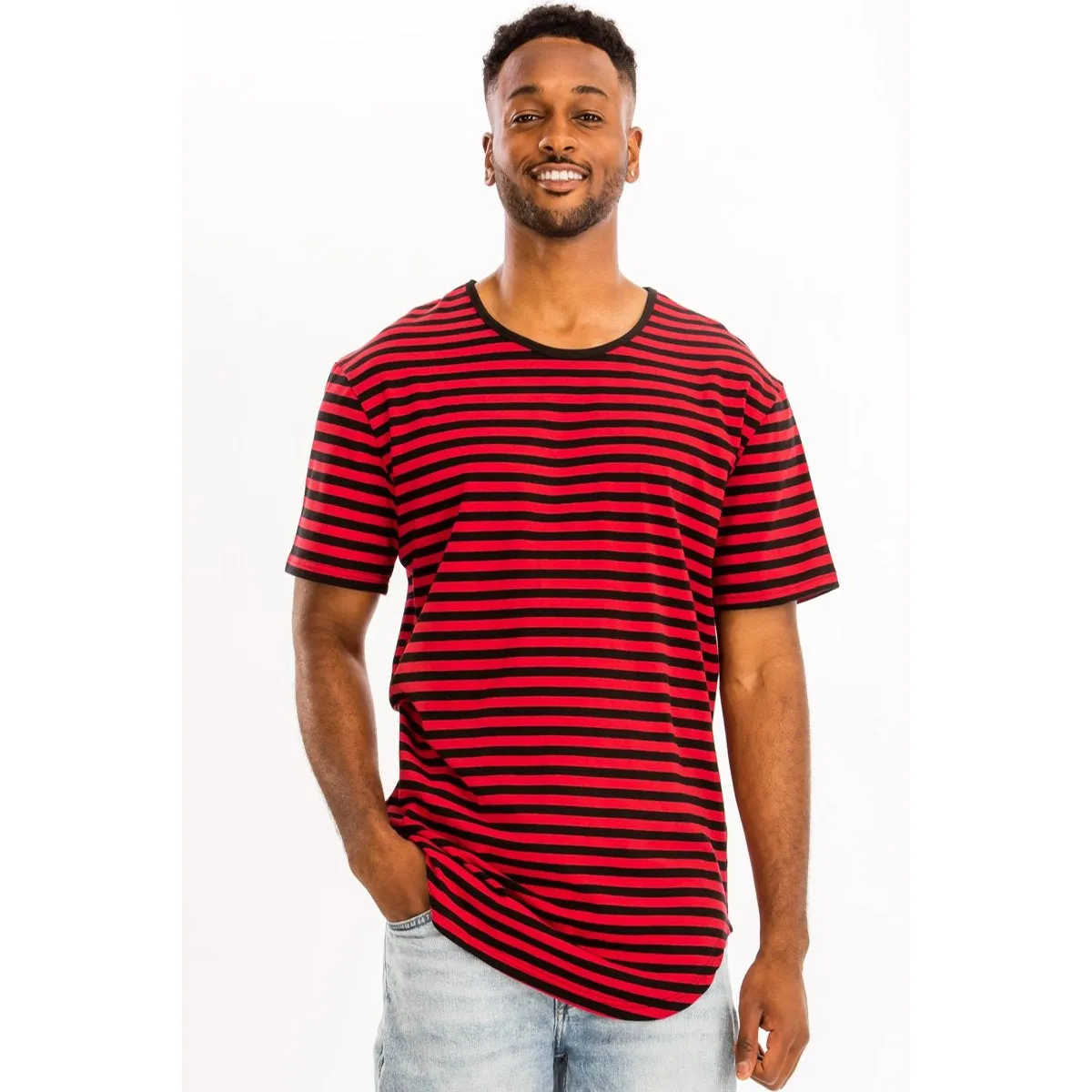 Striped Tee - Black/Red