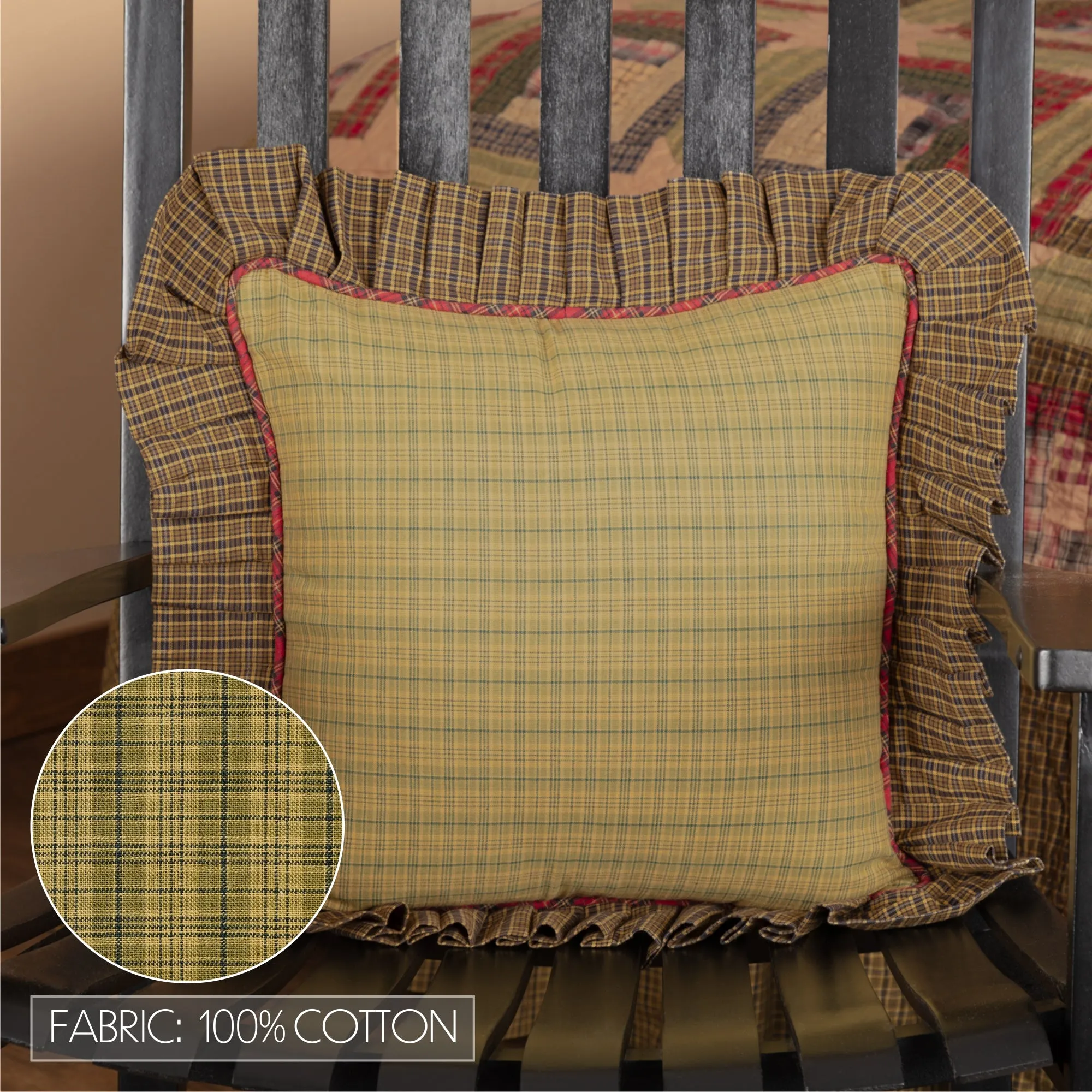 Tea Cabin Fabric Ruffled Pillow 16x16