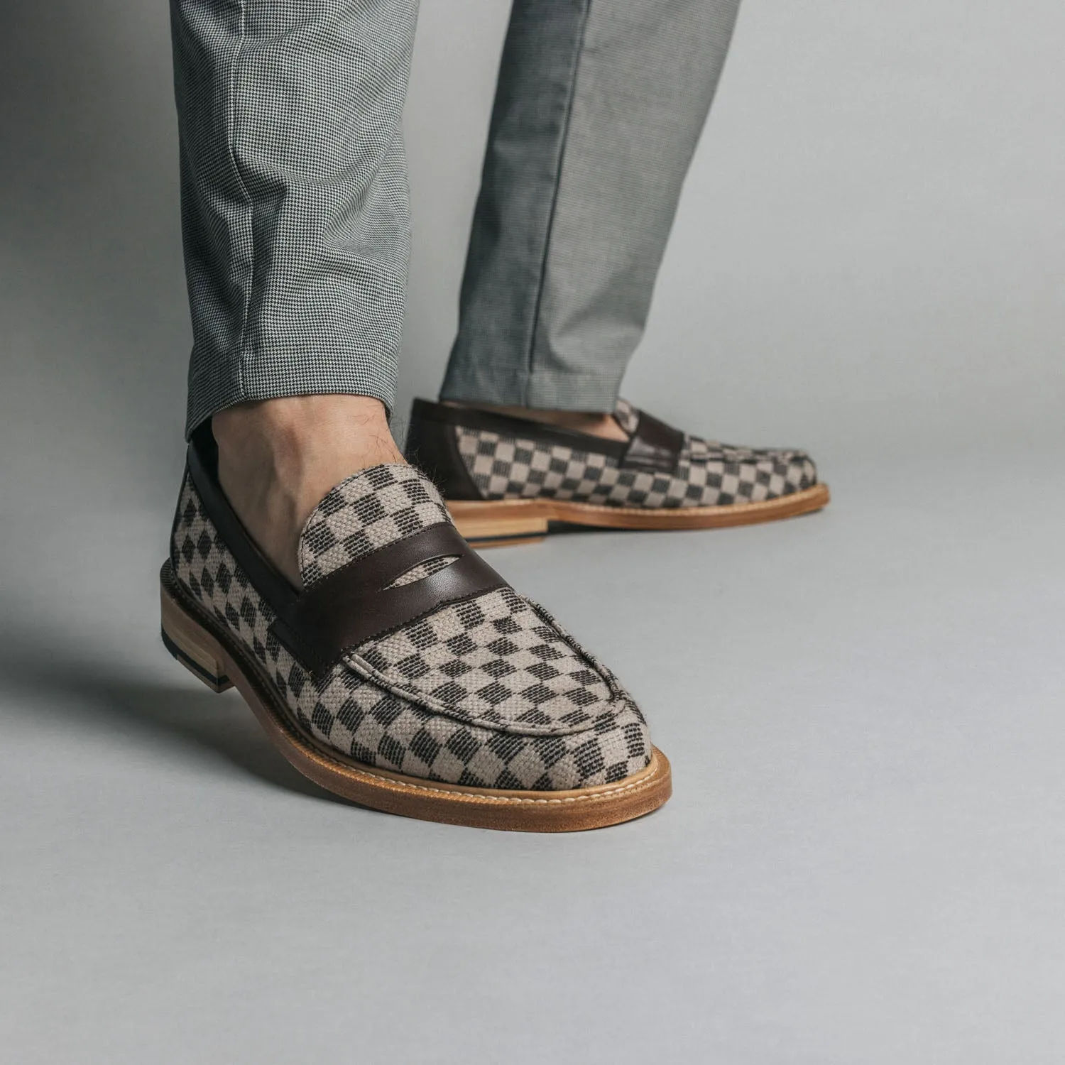 The Fitz Loafer in Brown Check (Last Chance, Final Sale)