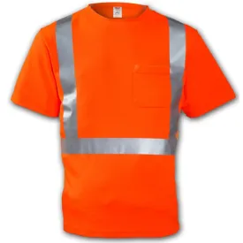 TINGLEY RUBBER CORP S75029.XL Job Sight Class 2 T-Shirt, Hi-Vis Orange, X-Large, 1 Each