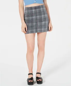 Tinseltown Junior's Printed Denim Mini Skirt Black Size 13