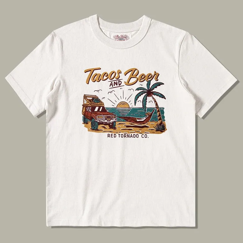 Travel Series Graphic T-shirt - Men's Short Sleeve Beach Print Tee
