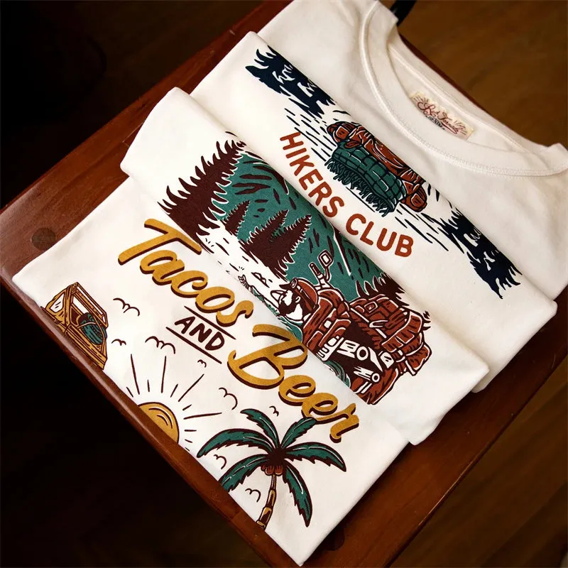 Travel Series Graphic T-shirt - Men's Short Sleeve Beach Print Tee