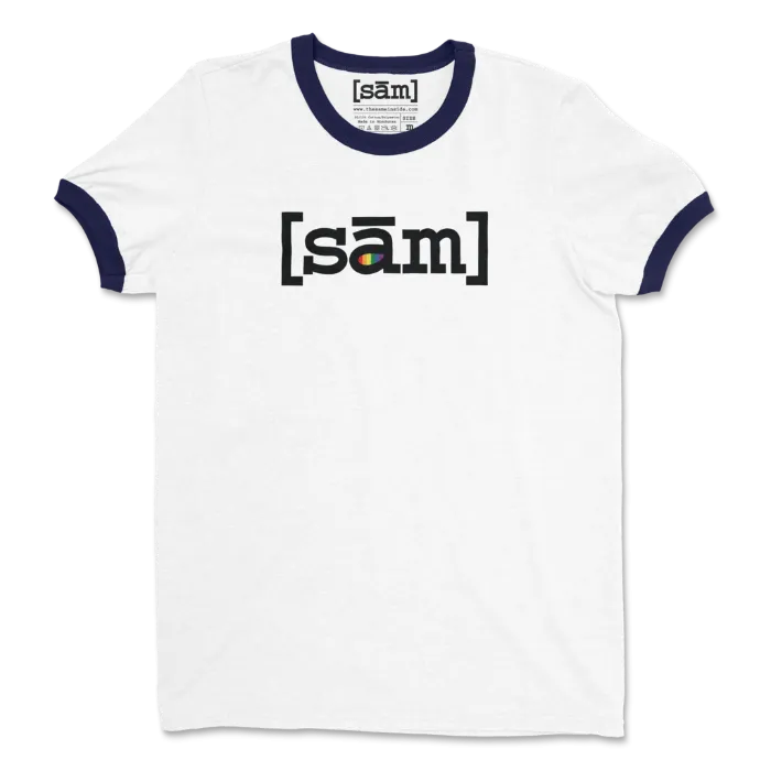 White/Navy Ringer T-shirt