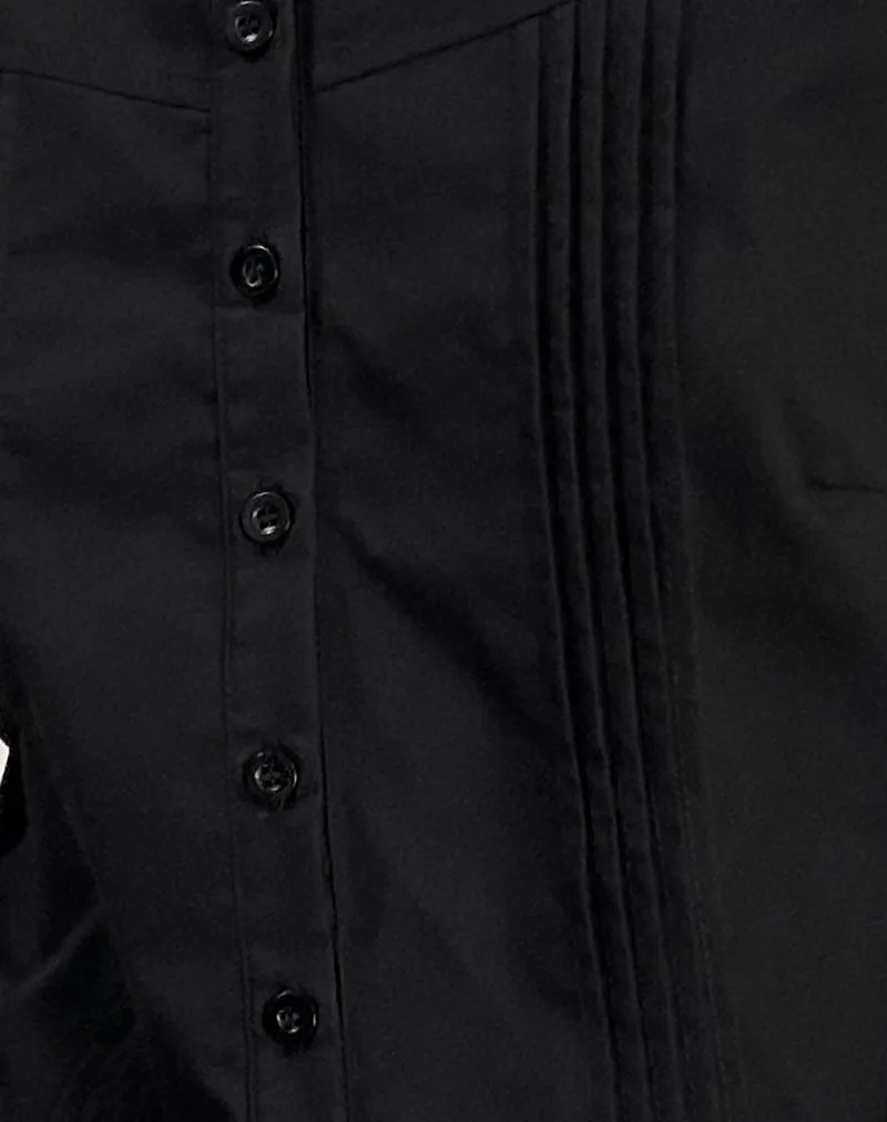 Wilmot Blouse in Black Poplin