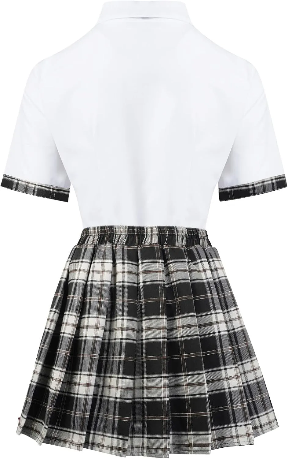 Women School Girl Outfits Set School Girl Costume Top With Mini Pleated Skirt