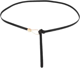 Women Skinny Leather Knot Belts,Thin Waist Belt for Dress Adjustable Tie Belt for Lady Fashion Knot Belt, Black, 105CM*1.6CM