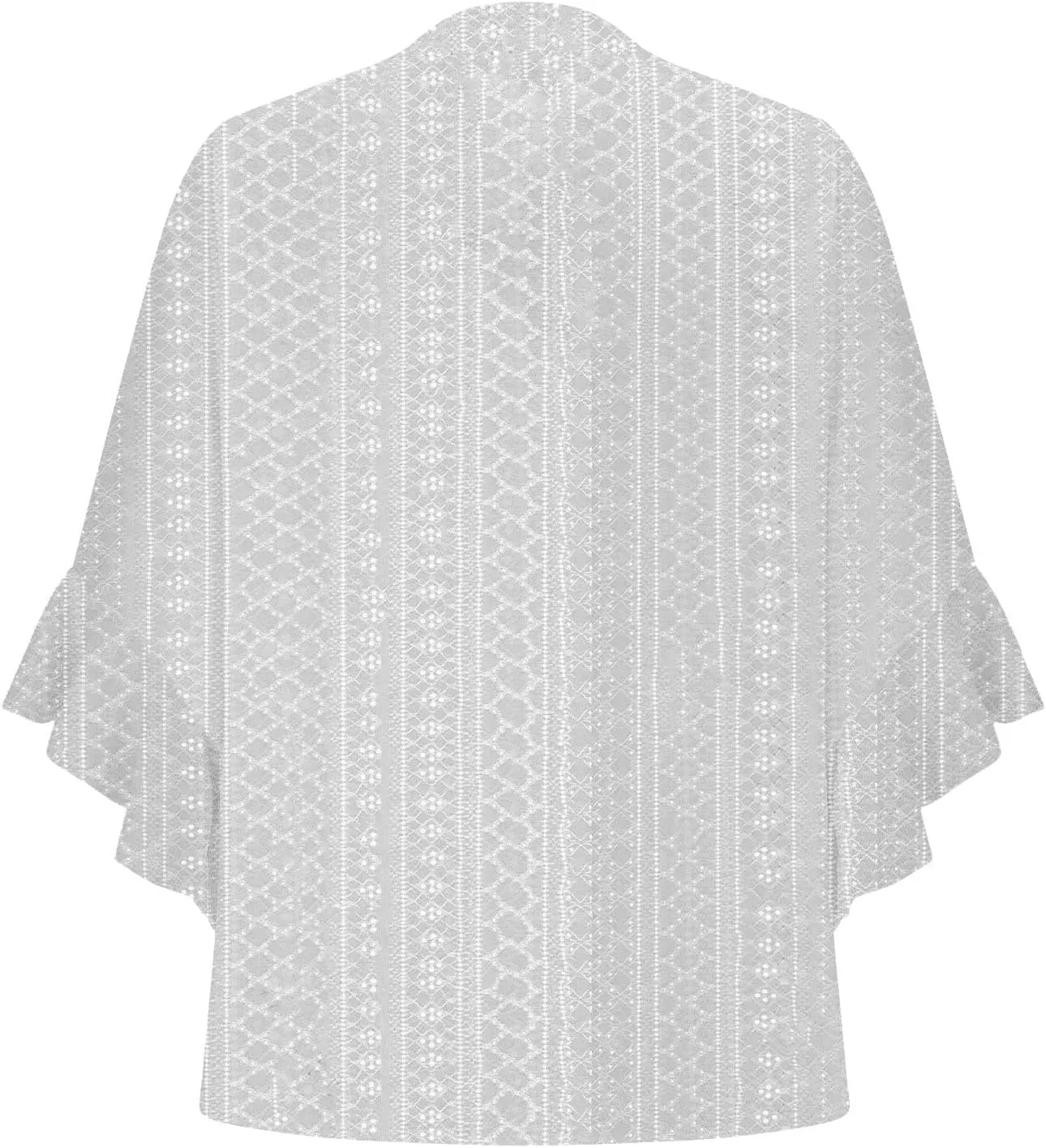 Women's Eyelet Poncho Tops Half Sleeve Tops Trendy Casual Lightweight Flowy Shirt Ruffles Hem Dressy Elegant Blouse