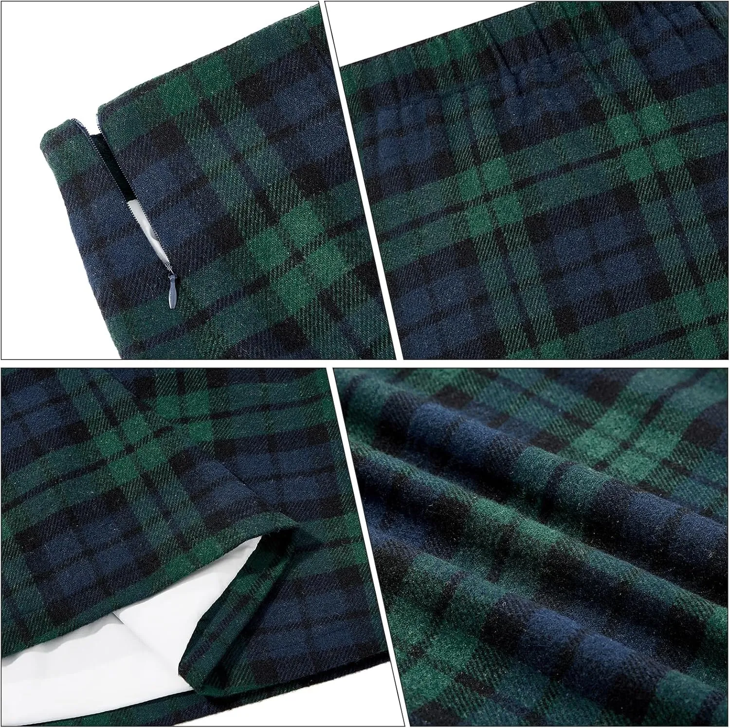 Womens Plaid Skirts High Waist Pencil Skirt Bodycon Mini Skirt Fall Winter Outfits for Women
