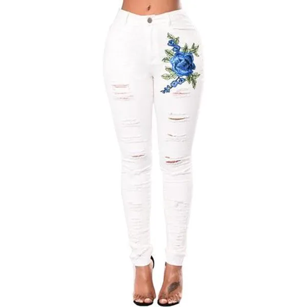 Women’s Ripped Pencil Denim Jeans