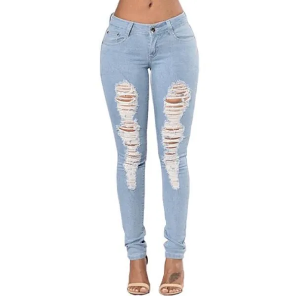 Women’s Ripped Pencil Denim Jeans