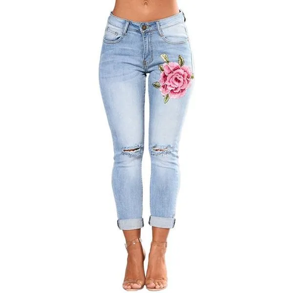 Women’s Ripped Pencil Denim Jeans