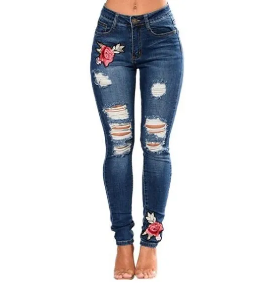 Women’s Ripped Pencil Denim Jeans