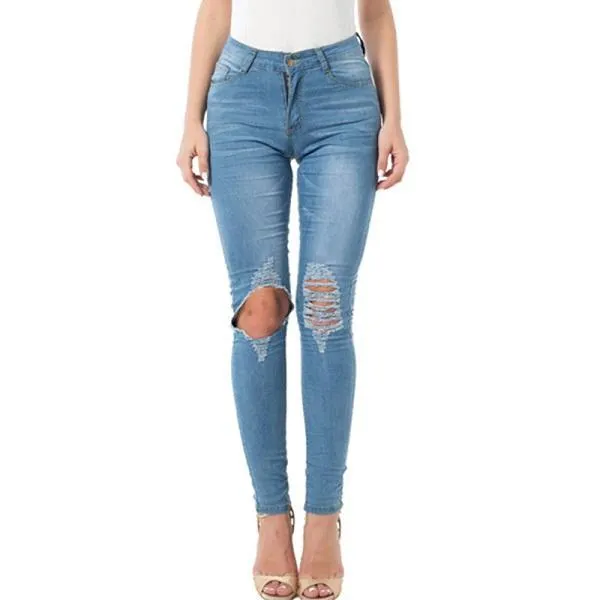 Women’s Ripped Pencil Denim Jeans