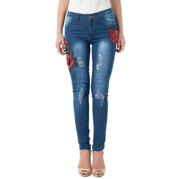 Women’s Ripped Pencil Denim Jeans
