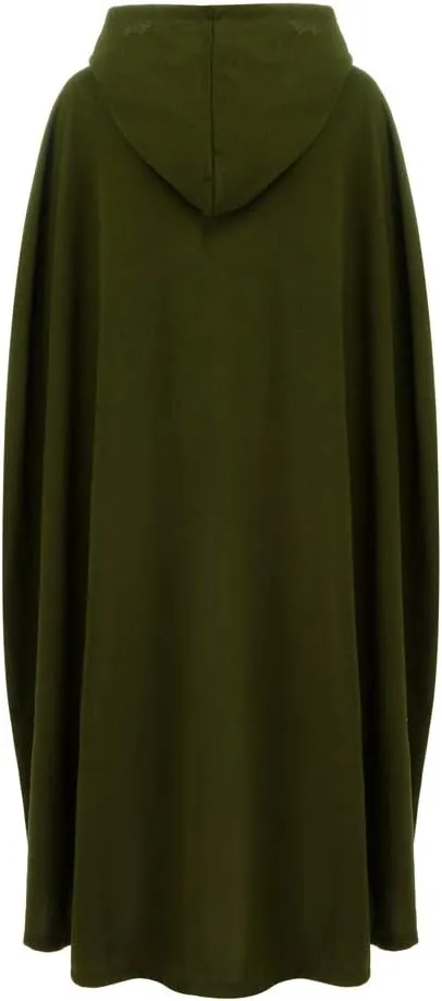 XUNRYAN Womens Winter Cape Coat Wool Blend Hooded Cloak Maxi Long Cardigans Open Front Poncho Outwear Halloween Costume