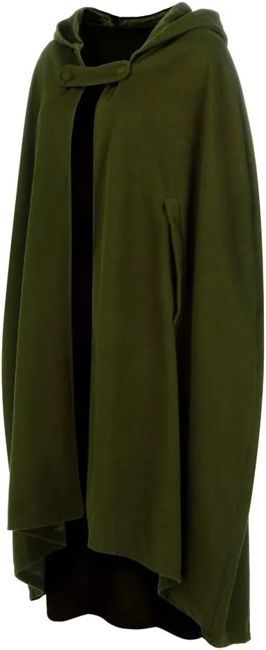 XUNRYAN Womens Winter Cape Coat Wool Blend Hooded Cloak Maxi Long Cardigans Open Front Poncho Outwear Halloween Costume